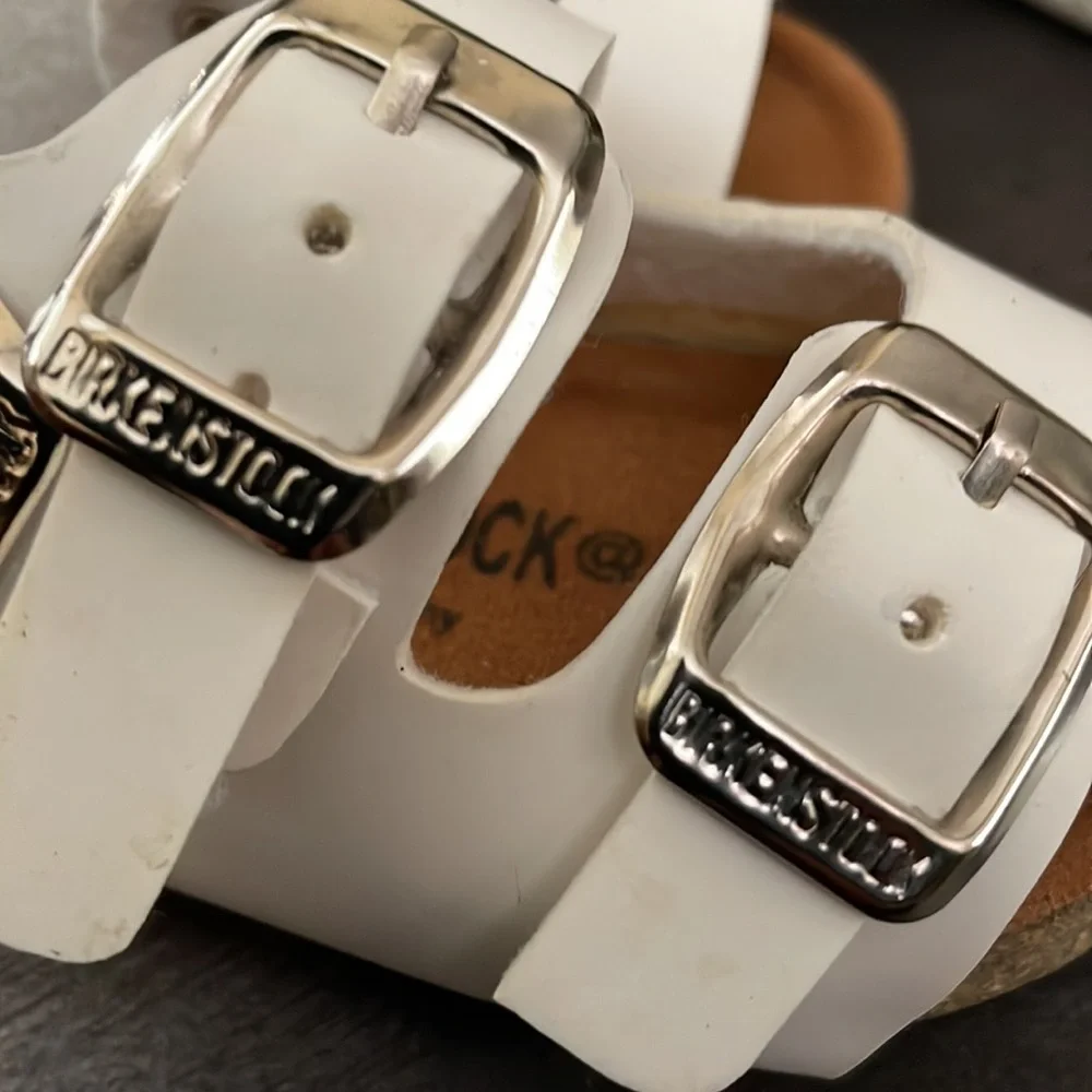 Birkenstock White Kids Double Buckle Sandals